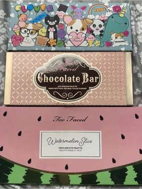 Too Faced Palette Bundle - Chocolate Bar & Watermelon Slice & Clover